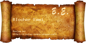 Blocher Emmi névjegykártya